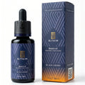 Rithim Black Cherry beard oil bottle and packaging on a white background